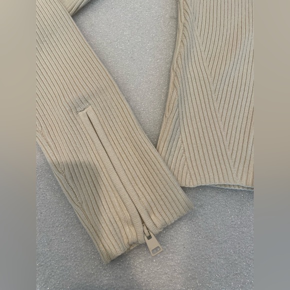 FRAMER Women’s Ribbed Zip Long Sleeve Top Body Shaped Sz XL MSRP $468 - Picture 7 of 13